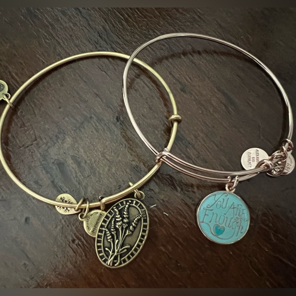 Alex and Ani silver and gold polish bracelets